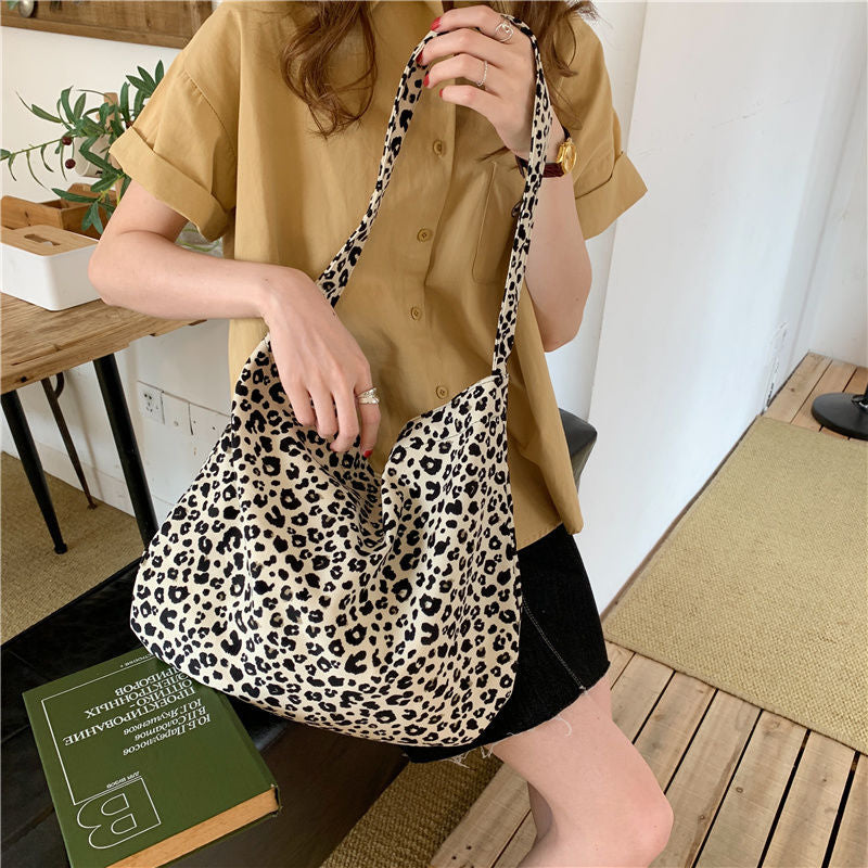 Women's Leopard Print Western Style Canvas Female Crossbody Bags