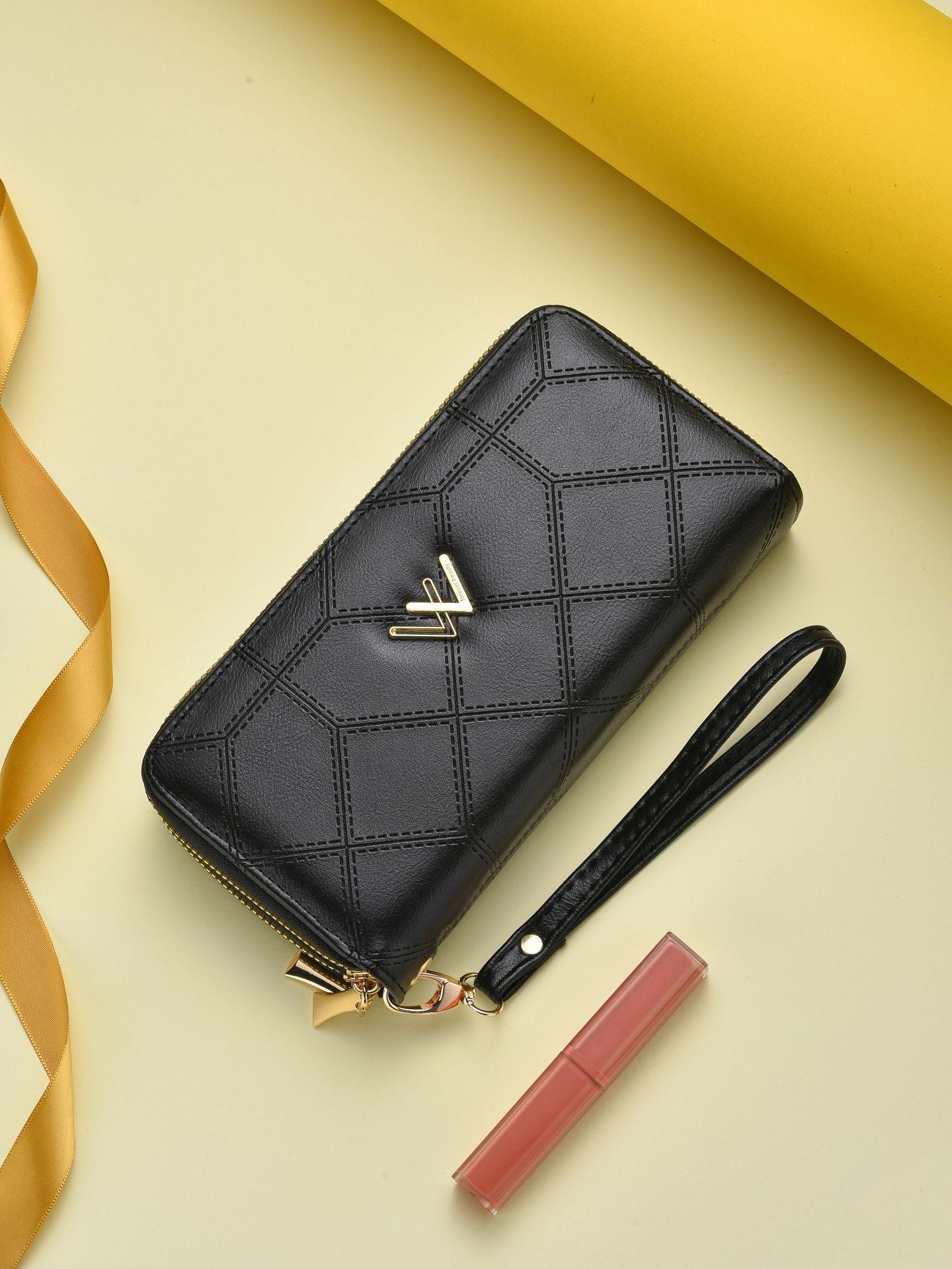 Women's Long Double Zipper Fashion Simple Mobile Ladies Wallets