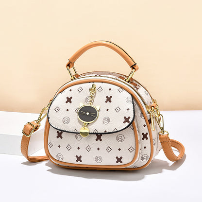 Women's Popular Round Fashionable Summer Fashion Chain Textured Bags