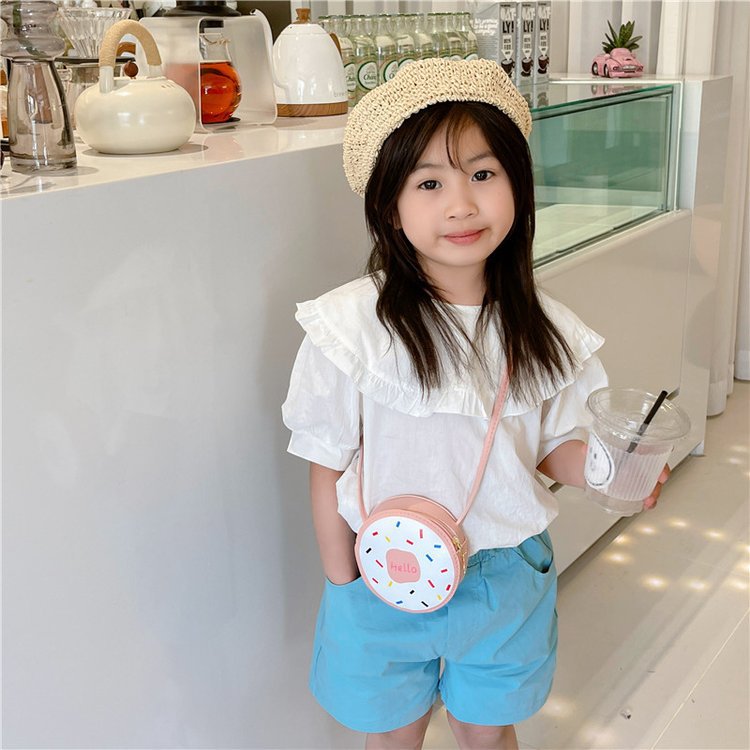 Sacs à bandoulière tendance pour enfants avec petite princesse mignonne et personnalité en forme de beignet