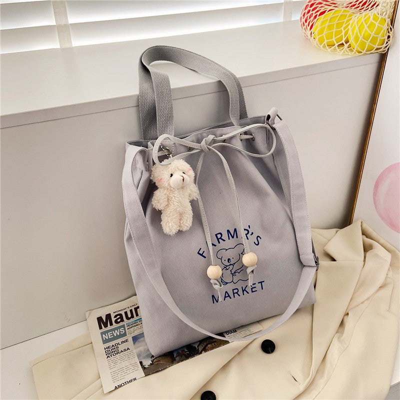 Canvas For Female Korean Style Versatile Large Capacity Shoulder Bags