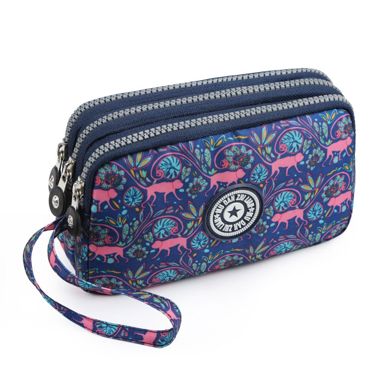 Women's Washed Denim Zipper Mobile Hand Portable Phone Bags