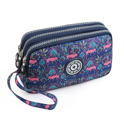 Women's Washed Denim Zipper Mobile Hand Portable Phone Bags