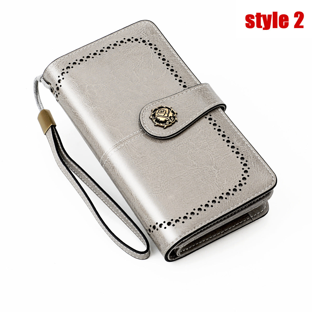 Large Capacity Long Retro Genuine Leather Ladies Wallets