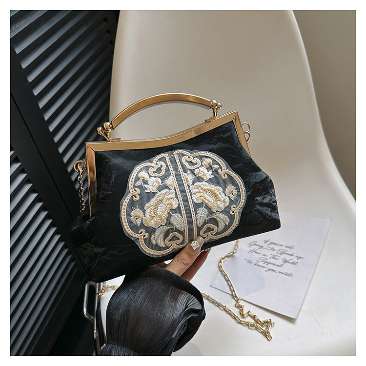 Women's Trendy Chinese Style Embroidery Summer Chain Crossbody Bags