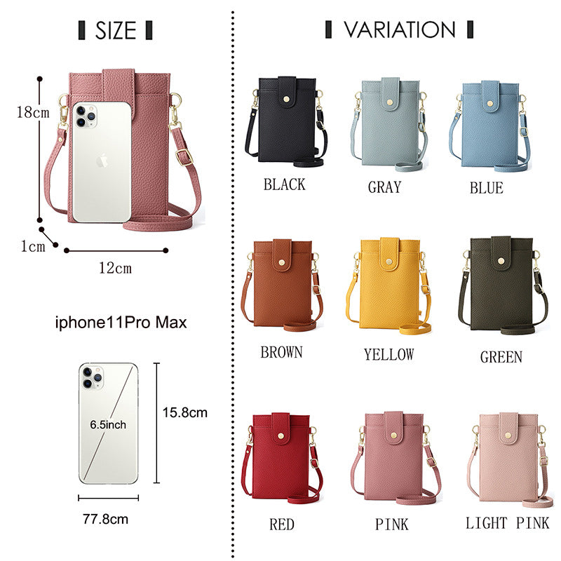 Women's Solid Color Simple Mobile Cell Phone Bags