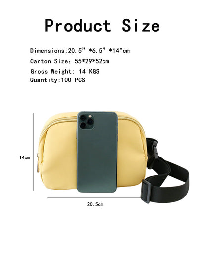 Men's Classic Solid Color Printing Nylon Men's Waist Packs