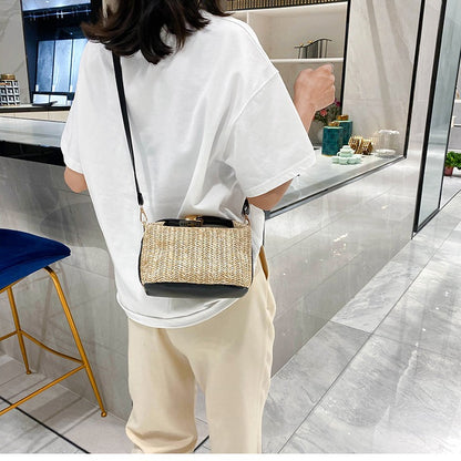 Women's Straw Spring Pastoral Style Mori Pillow Shoulder Bags