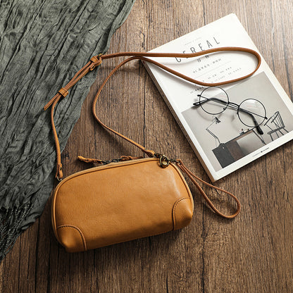 Women's Soft Leather Genuine Hand-held Retro Literary Crossbody Bags