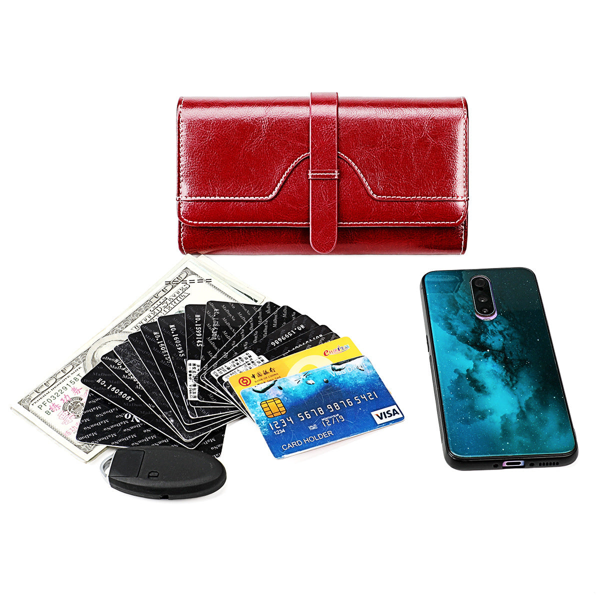 Women's Cool Big Three Fold Mobile Ladies Wallets