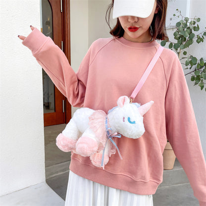 Children's Cartoon Lolita Unicorn Cute Animal Plush Crossbody Bags