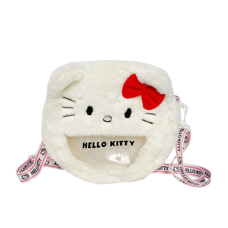 Cute Furry Round Cartoon Big Ear Crossbody Bags