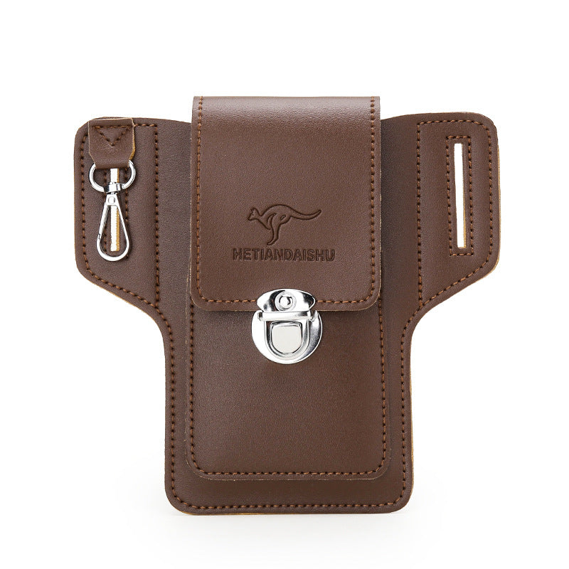 Men's Stall Long-stemmed Pipe Leather Mobile Vertical Men's Waist Packs