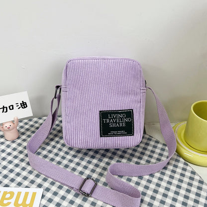 Korean Style Simple Corduroy Small Square Shoulder Bags