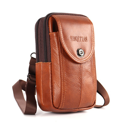 Men's Leather Pocket Multifunctional Mobile Vertical Pannier Phone Bags