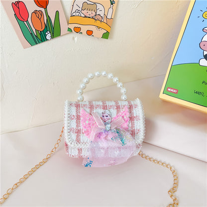 Porte-monnaie pour enfants de style classique avec motif de dessin animé et perles