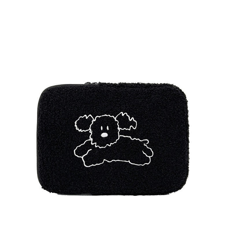 Sacs de protection pour tablette en peluche avec broderie mignonne