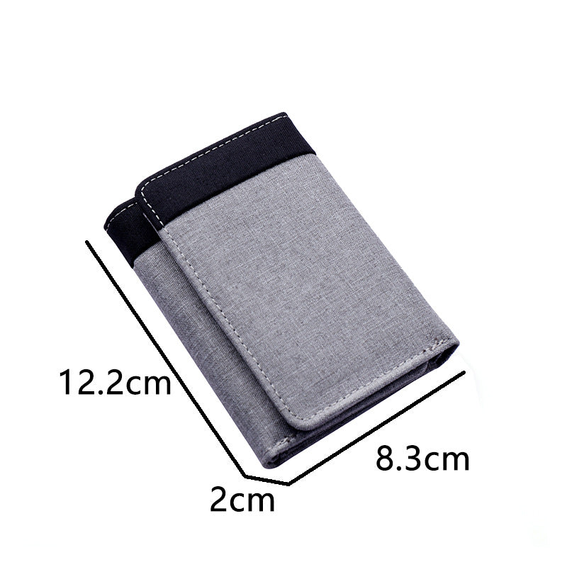 Men's Short Three Fold Denim Contrast Color Men's Wallets