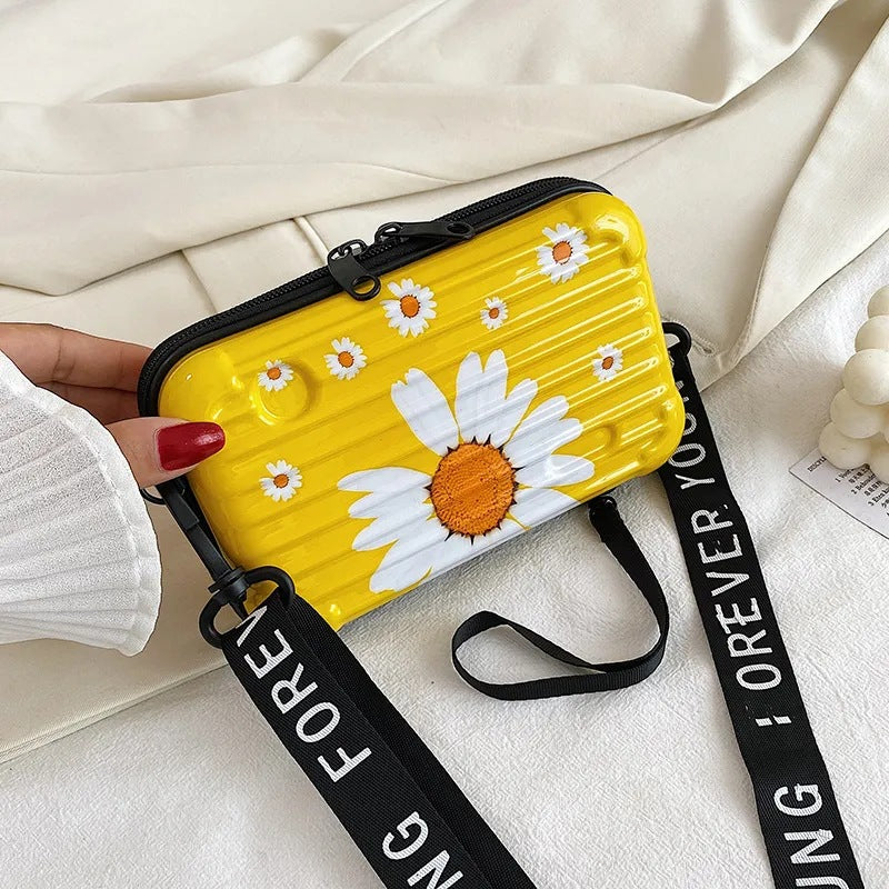 Women's Spring Makeup Hard Sunflower Waterproof Storage Crossbody Bags