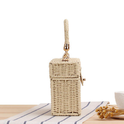 Classic Style Leisure Woven Box Straw Handbags