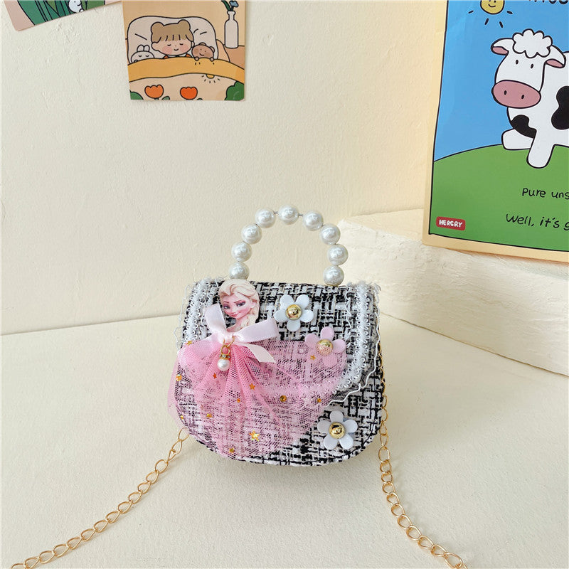 Children's Cute Small Woolen Fashionable Princess National Children's Shoulder Bags