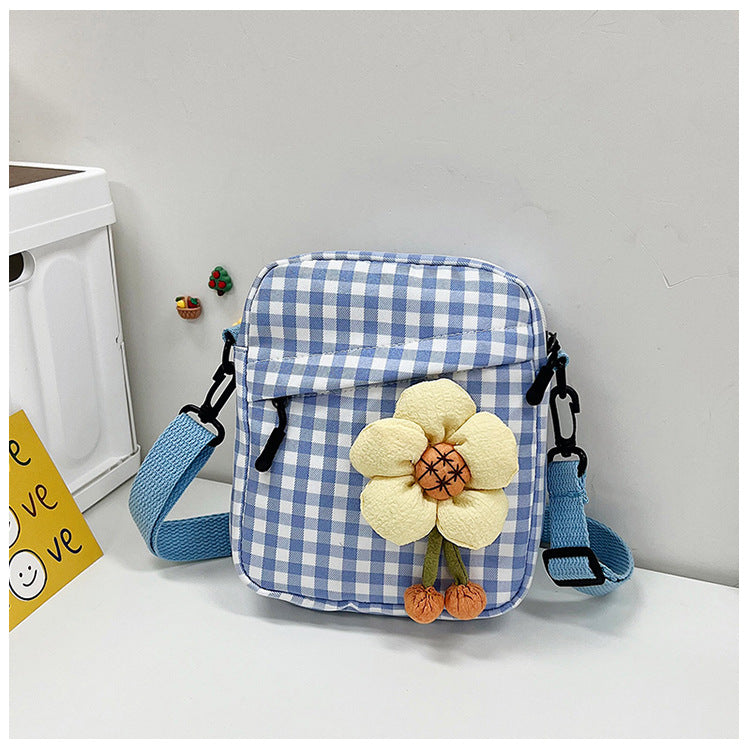 Women's Fashion Nylon Cute Rabbit Female Plaid Shoulder Bags