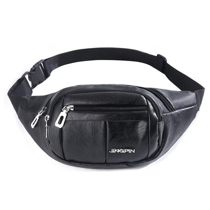 Men's Cross Body Soft Leather Stitching Trend Men's Waist Packs