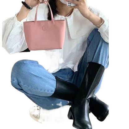 Women's Nylon Cloth Pink Small Tote Mini Handbags