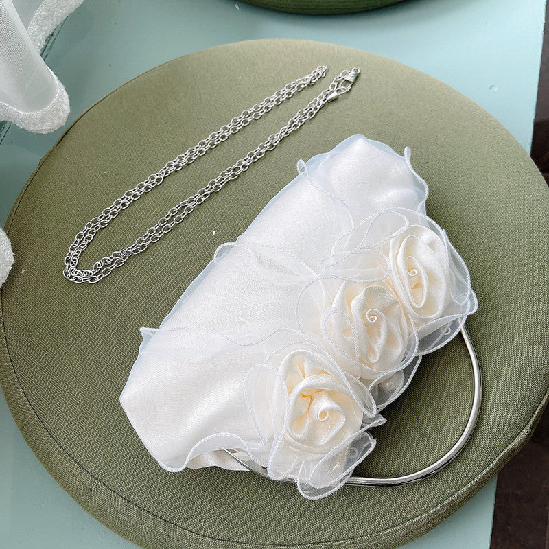 Women's Flower Banquet Vintage Pearl Hand Holding Shoulder Bags