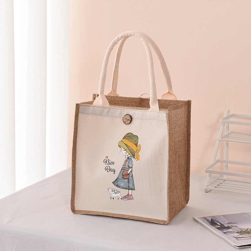 Blank Canvas Painting Jute Tote Cotton Handbags