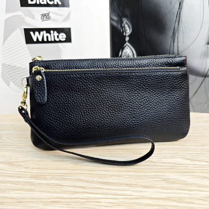 Women's Fashion Genuine Leather Wrist Multifunctional Zipper Ladies Wallets