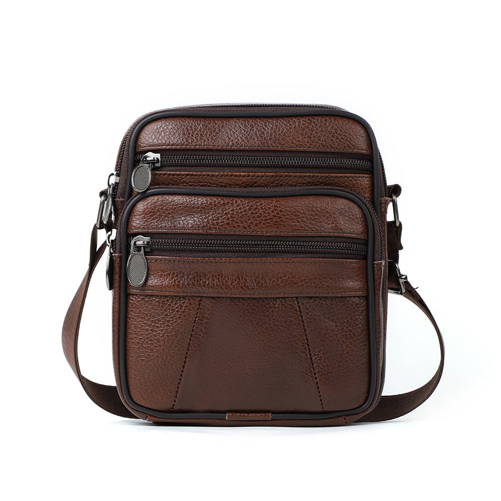 Men's Beautiful Vertical Top Layer Cowhide Men's Messenger Bags