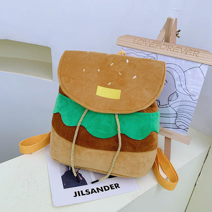 Sacs d'école maternelle pour femmes Lazy Sheep Trendy Hamburger Brother