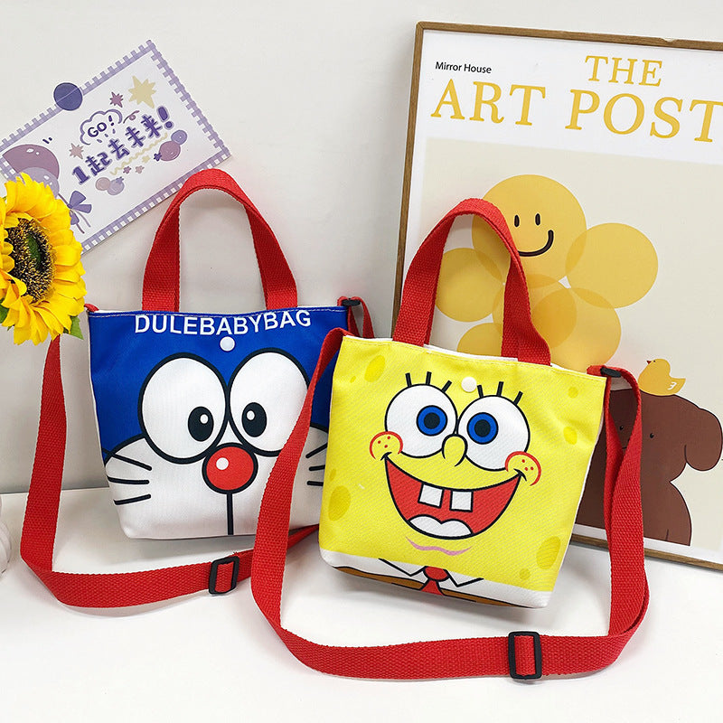 Children's Trendy Fashion Canvas Cartoon Printed Korean Style Children's Shoulder Bags