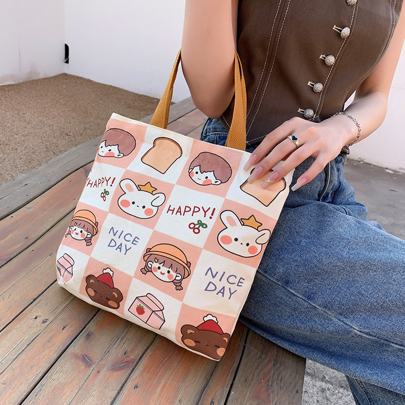 Carrying Lunch Box Canvas Female Korean Style Handbags