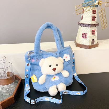 Children's Plush Bear Doll Versatile Boys Fashion Children's Shoulder Bags