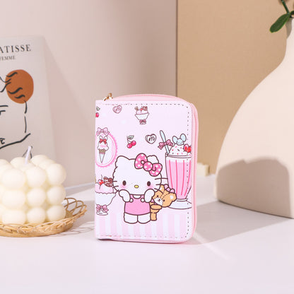 Women's Cartoon Long Zip Printing Short Picture Ladies Wallets