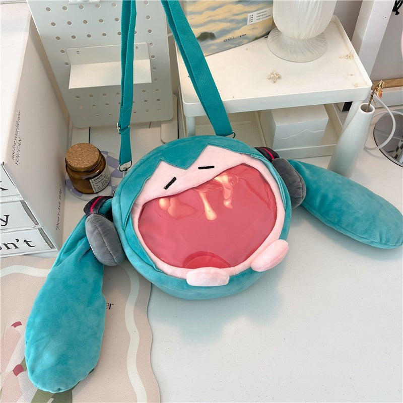 Women's Cute Doll Cartoon Plush Big Mouth Bags