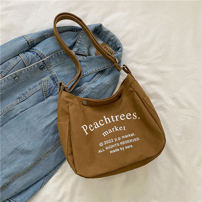 Men's & Children's Korean Style Fashion Letter Canvas Trendy Children's Shoulder Bags