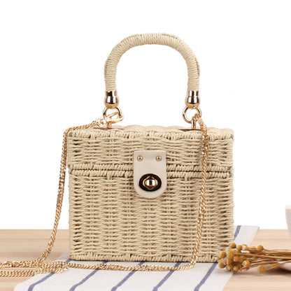 Classic Style Leisure Woven Box Straw Handbags