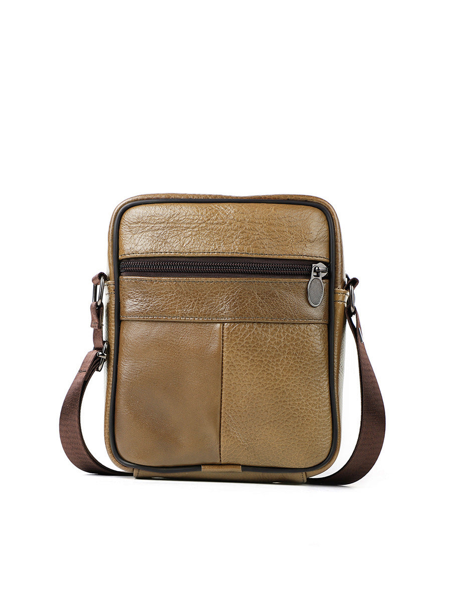 Men's Beautiful Vertical Top Layer Cowhide Men's Messenger Bags