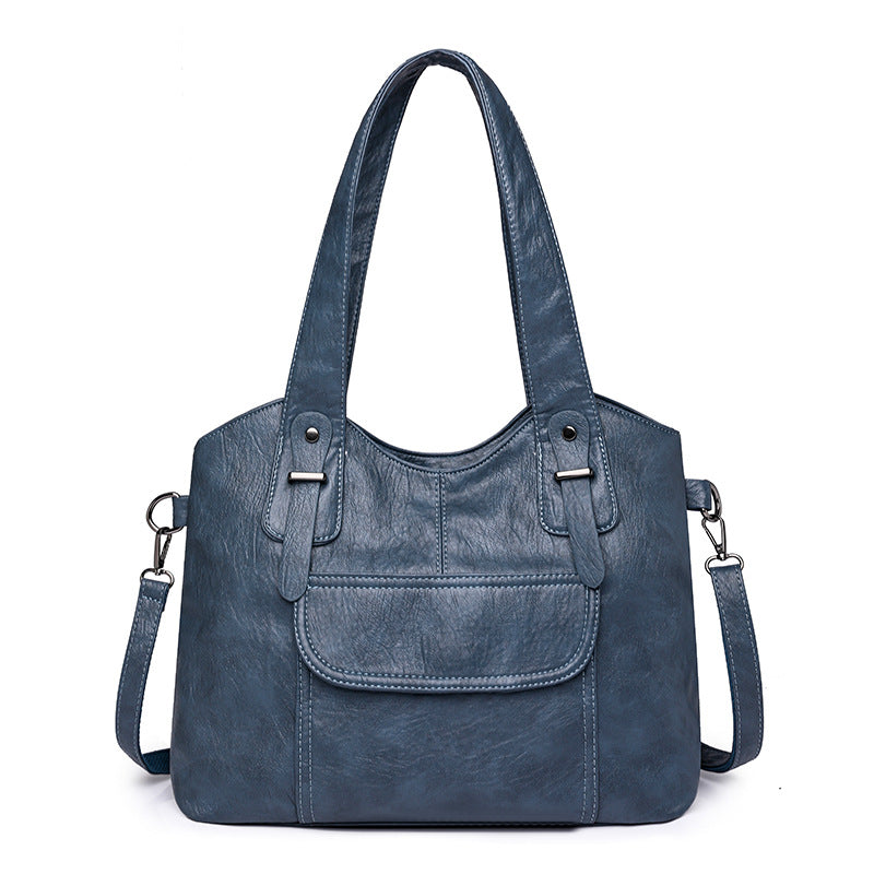 Women's Large Capacity Commuter Simple Soft Leather Handbags