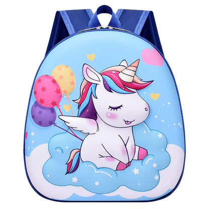 Sacs d'école maternelle à coque rigide pour enfants, motif licorne mignon, coquille d'œuf