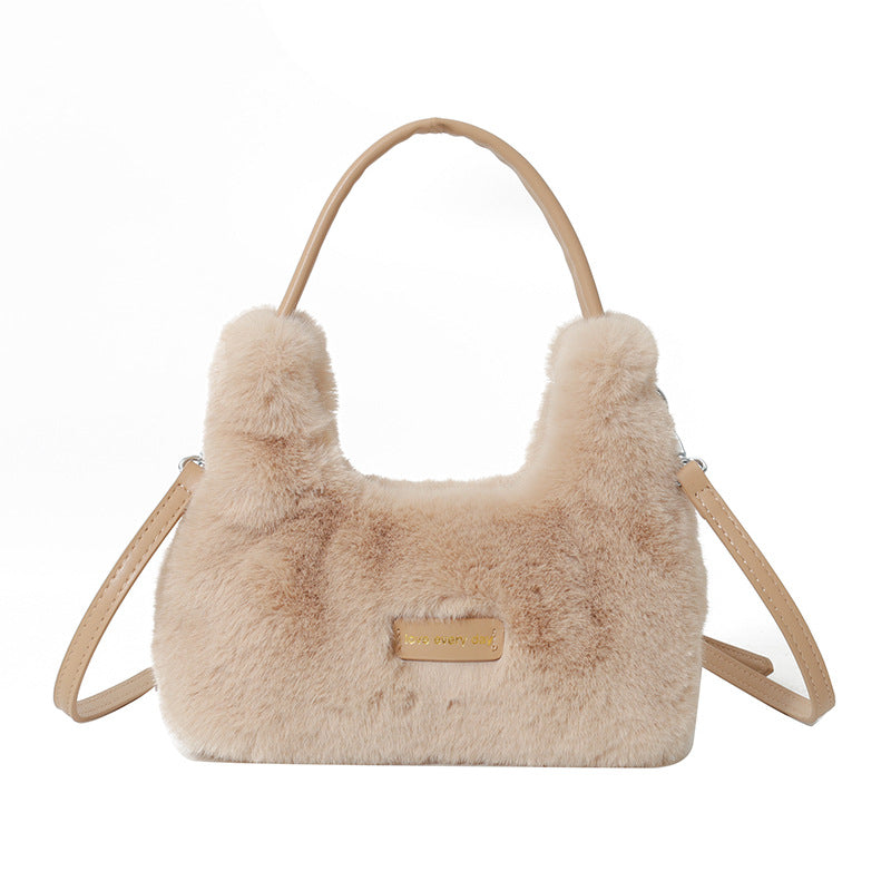 Plush Faux Mink Fur Korean Fashion Crossbody Bags