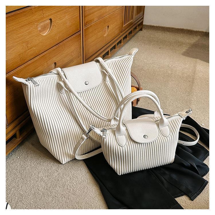 Pleated Striped Large Capacity Dumpling Trendy Western Crossbody Bags