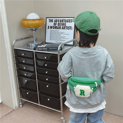 Sac banane de baseball coréen pour garçon, joli sac de couleur contrastée pour enfant