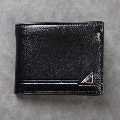 Men's Swiping Short Retro Horizontal Soft Leather Men's Wallets