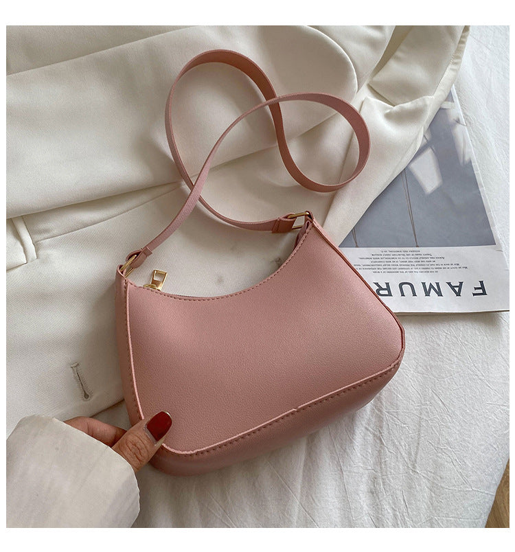 Women's Summer Fashion Simple Underarm Solid Color Shoulder Bags