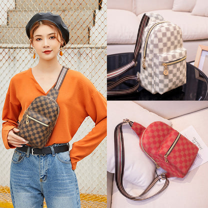 Women's Plaid Printed Fashion Commuter Everyday Joker Waist Packs