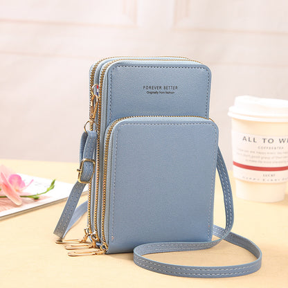 Women's Large Capacity Solid Color Fashion Simple Touch Phone Bags